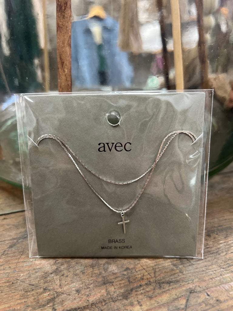 Silver Double Layer Necklace-Necklaces-Fame-The Silo Boutique, Women's Fashion Boutique Located in Warren and Grand Forks North Dakota