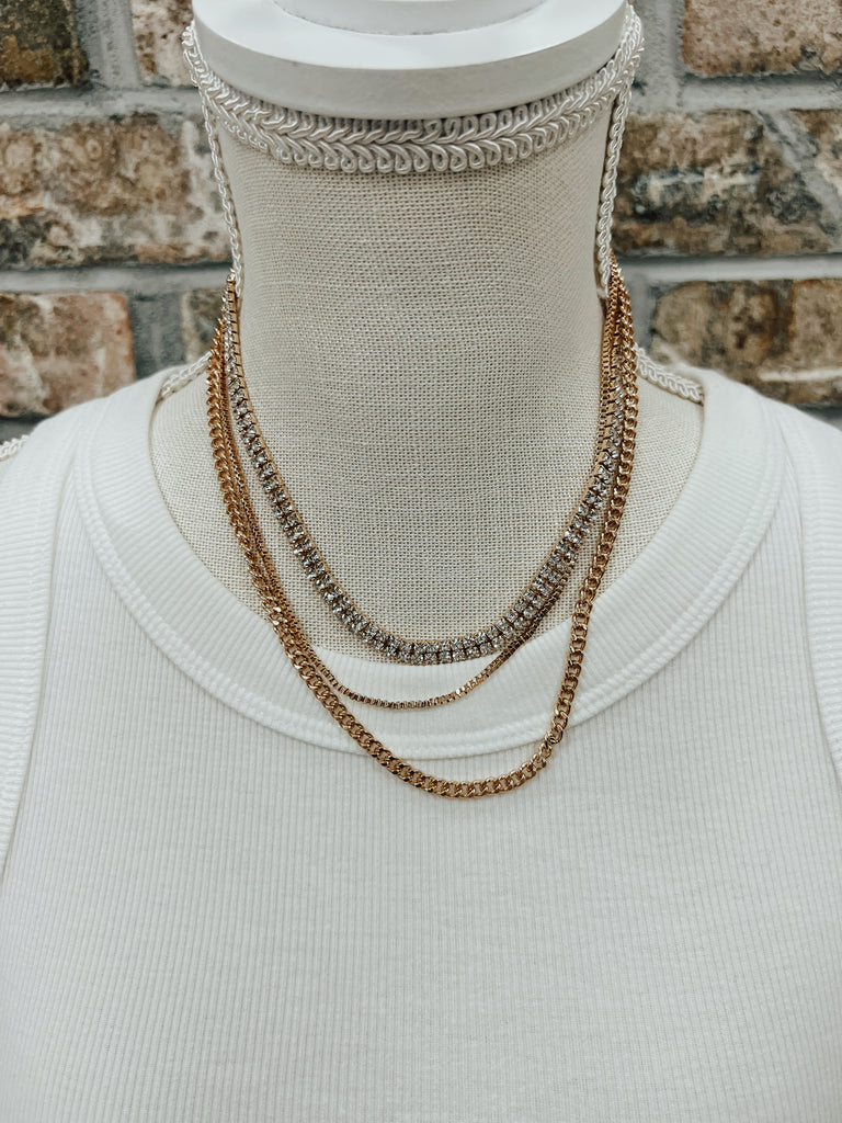 Triple Layered Bib Necklace-Necklaces-wona-The Silo Boutique, Women's Fashion Boutique Located in Warren and Grand Forks North Dakota