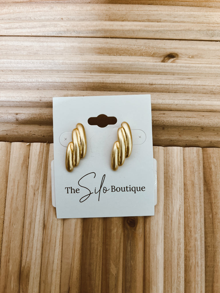Vintage Gold Post Earrings-earrings-Fame-The Silo Boutique, Women's Fashion Boutique Located in Warren and Grand Forks North Dakota