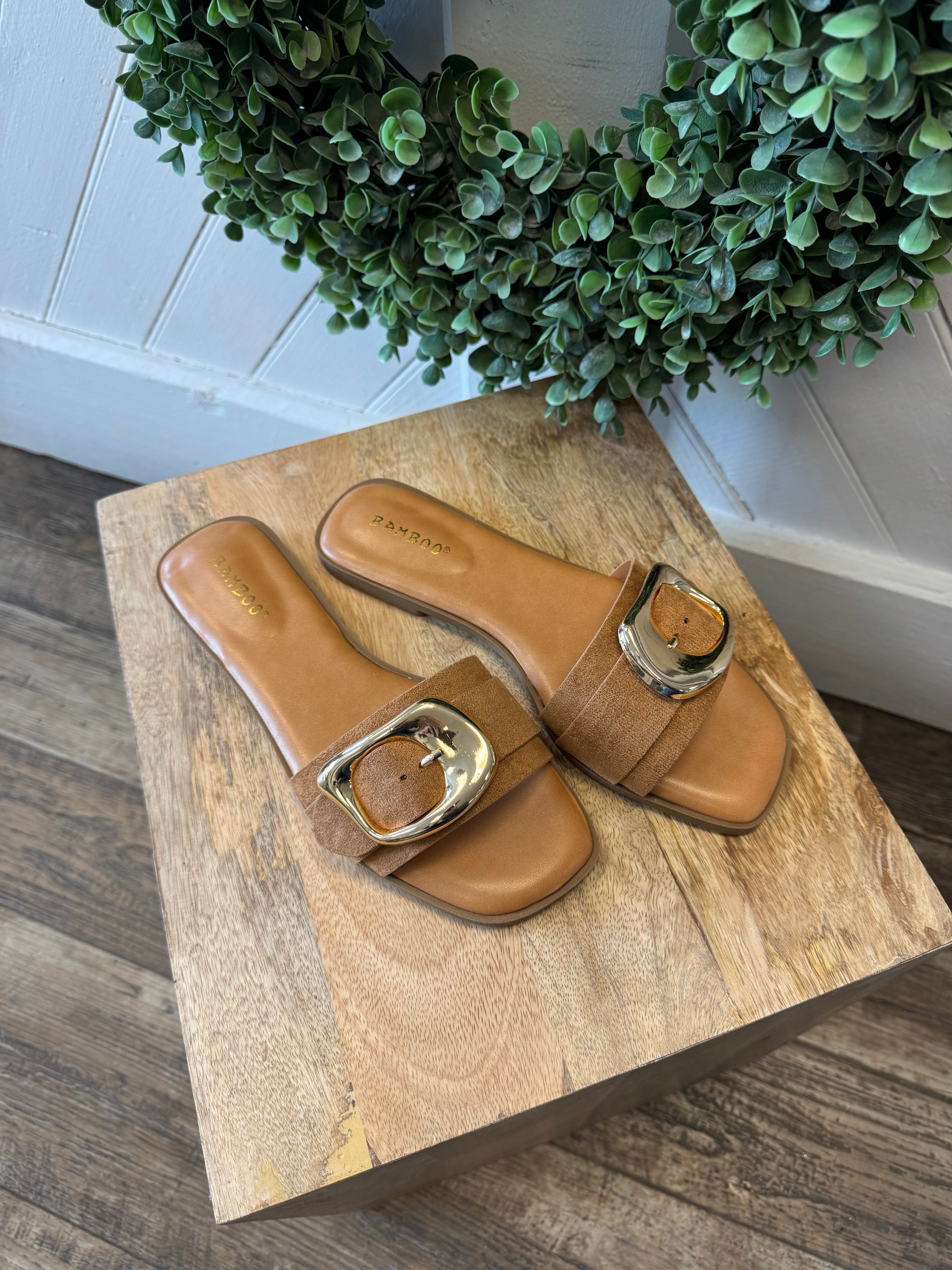 Bamboo Idea Tan Sandal-FINAL SALE-Sandals-bamboo-The Silo Boutique, Women's Fashion Boutique Located in Warren and Grand Forks North Dakota