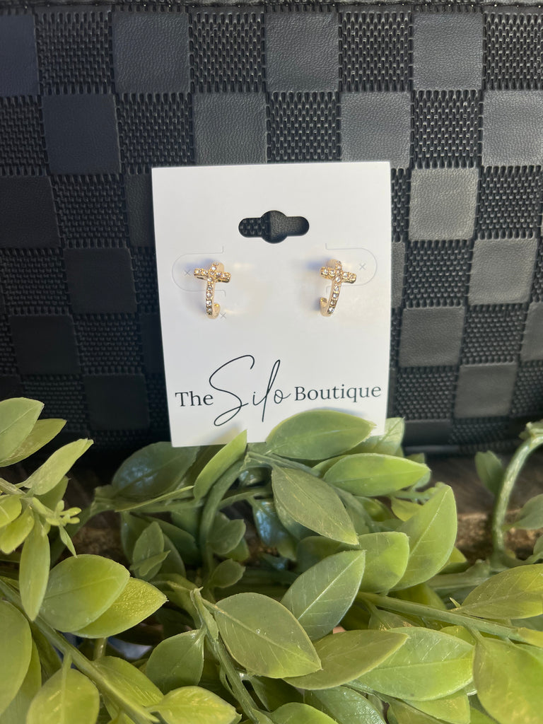 Kenze Rhinestone Hug Earrings-earrings-kennze-The Silo Boutique, Women's Fashion Boutique Located in Warren and Grand Forks North Dakota