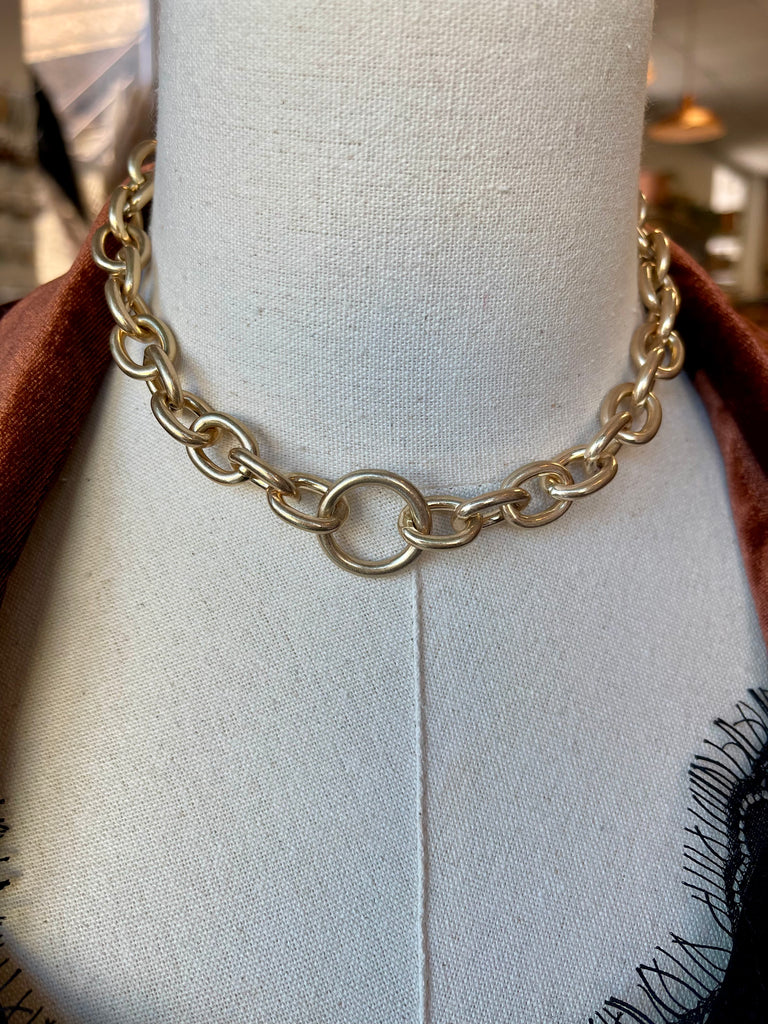 Kenze Gold Chain Link Neckalce-Necklaces-kenze-The Silo Boutique, Women's Fashion Boutique Located in Warren and Grand Forks North Dakota