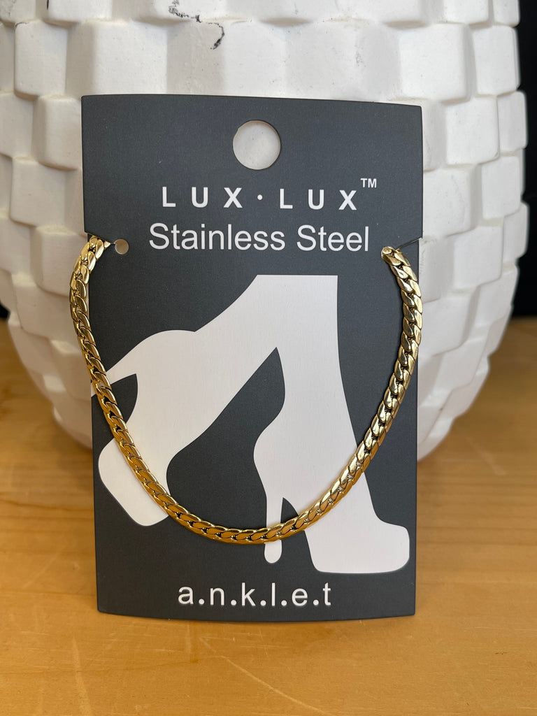 Lux Gold Ankle Bracelet-Ankle Bracelets-Dallas Market-The Silo Boutique, Women's Fashion Boutique Located in Warren and Grand Forks North Dakota