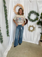 The Cowgirl Tee-Sand-Graphic Tees-walking A-The Silo Boutique, Women's Fashion Boutique Located in Warren and Grand Forks North Dakota