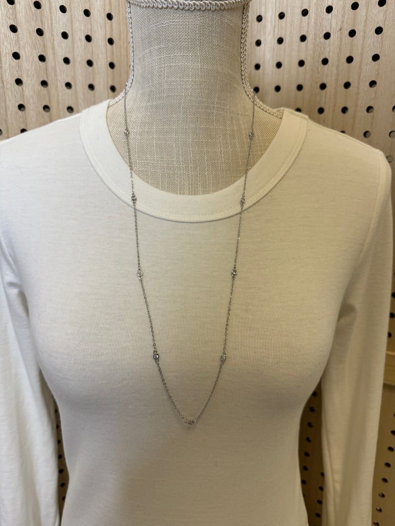 Splendid Cubic Long Necklace-Necklaces-splendid iris-The Silo Boutique, Women's Fashion Boutique Located in Warren and Grand Forks North Dakota