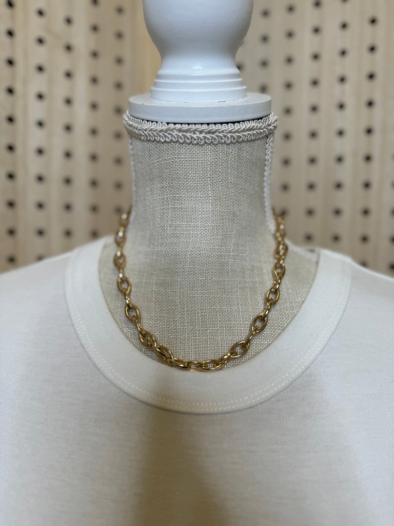 Oval Chain Necklace-Necklaces-Fame-The Silo Boutique, Women's Fashion Boutique Located in Warren and Grand Forks North Dakota