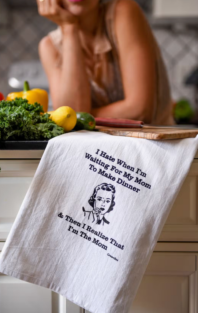 Then I Realized I'm The Mom Tea Towel-Tea Towels-Green Bee-The Silo Boutique, Women's Fashion Boutique Located in Warren and Grand Forks North Dakota