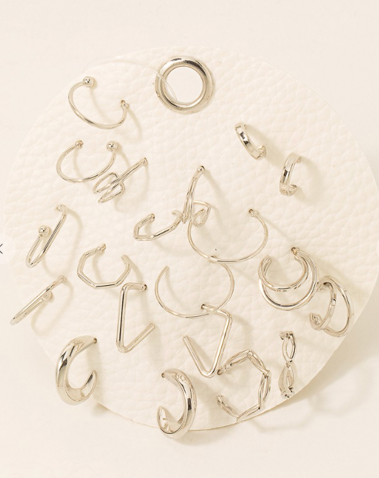 Mix Mini Hoop Earring Set-Earrings-Fame-The Silo Boutique, Women's Fashion Boutique Located in Warren and Grand Forks North Dakota