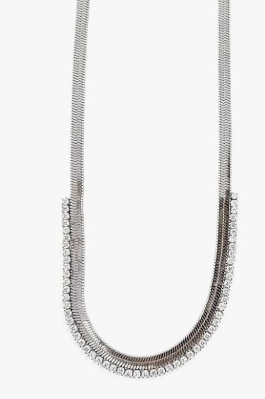 Beljoy Noni Crystal Snake Chain Necklace-Necklaces-beljoy-The Silo Boutique, Women's Fashion Boutique Located in Warren and Grand Forks North Dakota