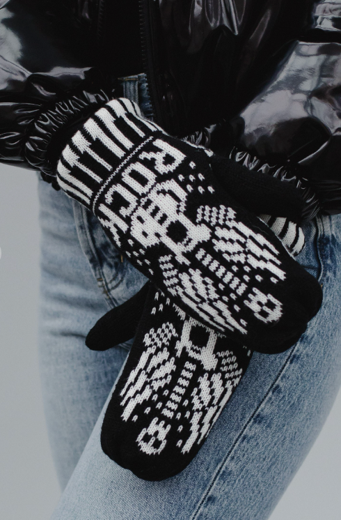 Panache Black and White Rock Mittens-Gloves & Mittens-panache-The Silo Boutique, Women's Fashion Boutique Located in Warren and Grand Forks North Dakota