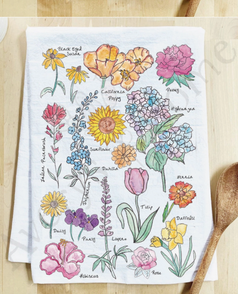Summer Flowers Tea Towel-Tea Towels-Averys Home-The Silo Boutique, Women's Fashion Boutique Located in Warren and Grand Forks North Dakota