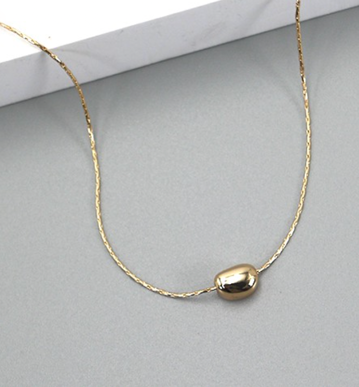 Bean Charm Gold Necklace-Necklaces-wall to wall-The Silo Boutique, Women's Fashion Boutique Located in Warren and Grand Forks North Dakota