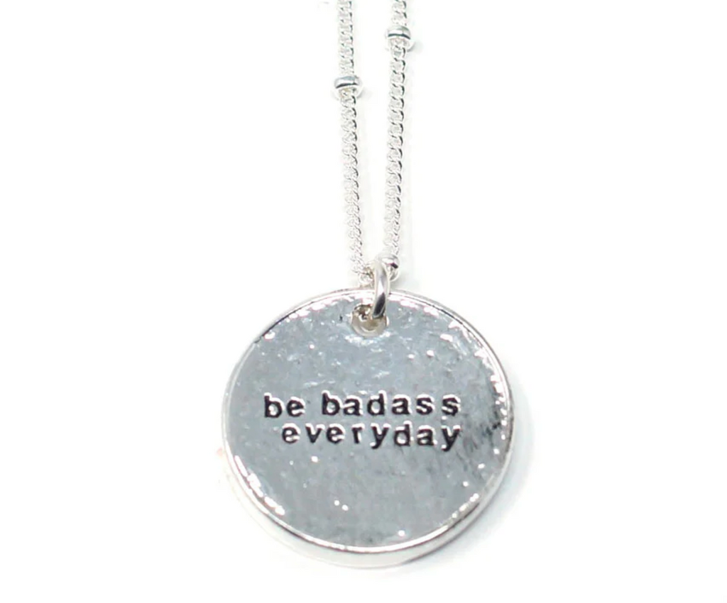 Silver Badass Necklace-Necklaces-realia-The Silo Boutique, Women's Fashion Boutique Located in Warren and Grand Forks North Dakota