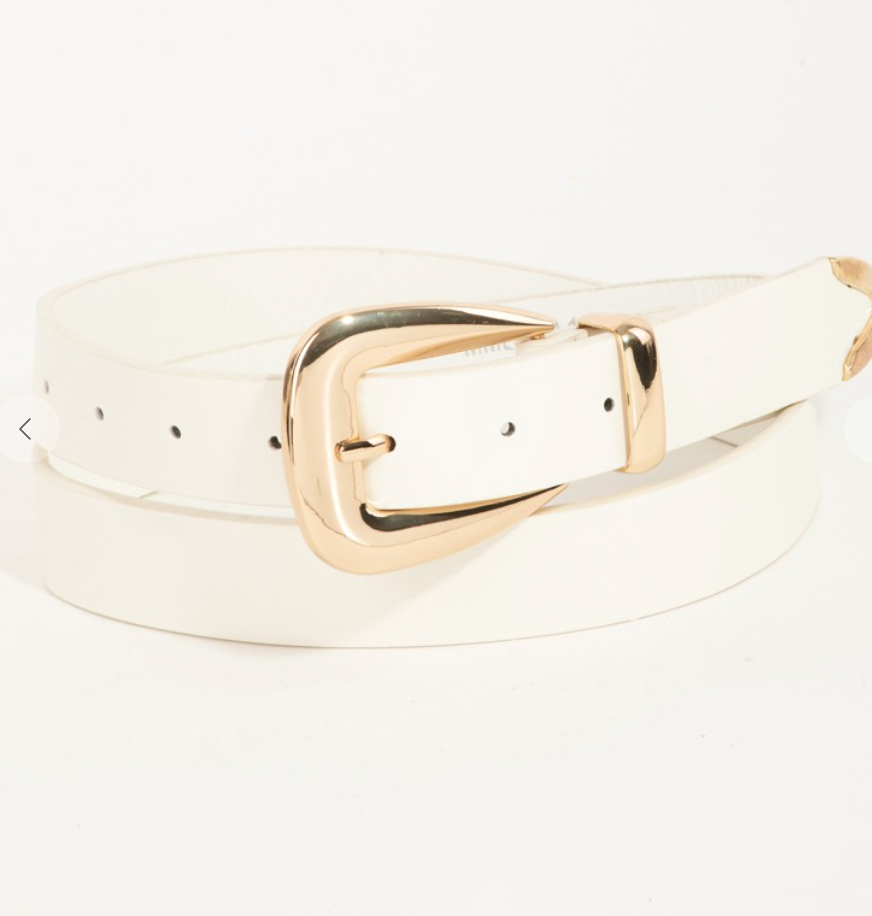 Smooth Belt-Ivory-Belts-Fame-The Silo Boutique, Women's Fashion Boutique Located in Warren and Grand Forks North Dakota