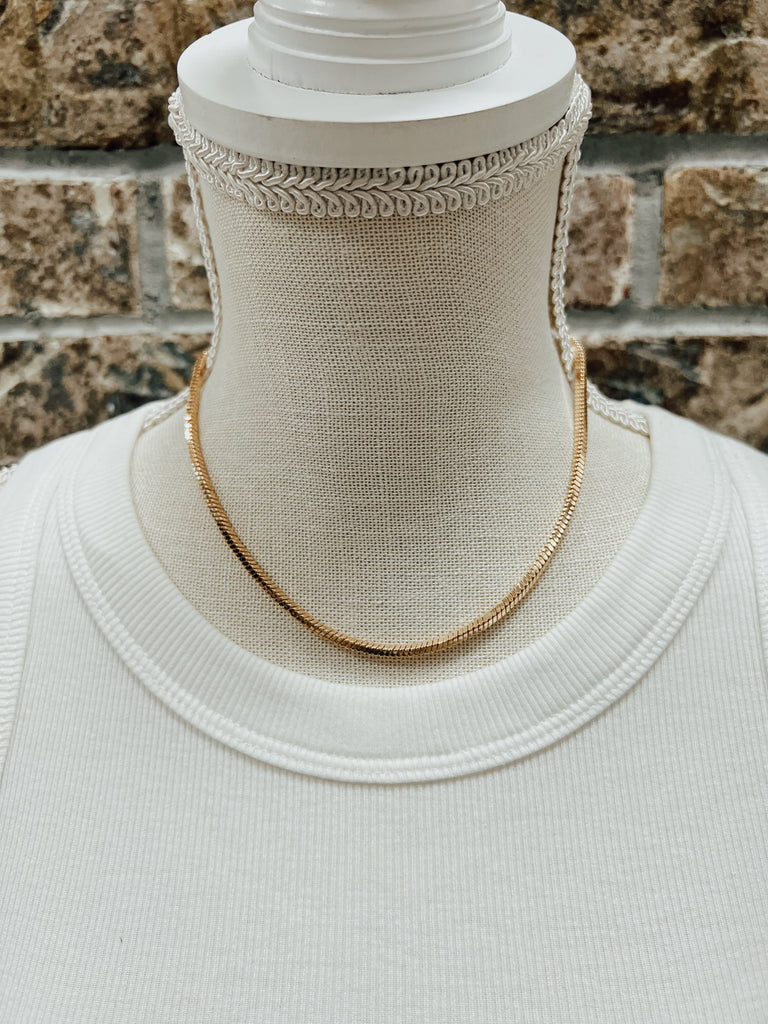 Kenze Single Thick Gold Bone Necklace-Necklaces-kennze-The Silo Boutique, Women's Fashion Boutique Located in Warren and Grand Forks North Dakota