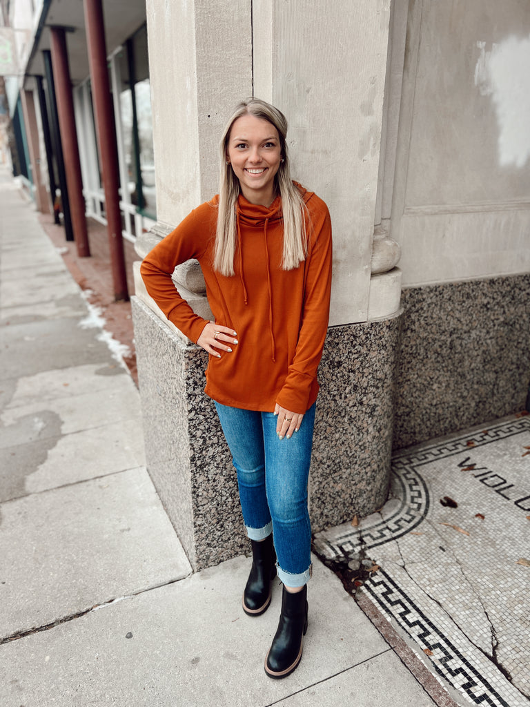 Ribbed Drawstring Top-Long Sleeve Tops-stacatto-The Silo Boutique, Women's Fashion Boutique Located in Warren and Grand Forks North Dakota