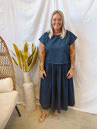 Denim Top and Skirt Set-Outfit Sets-ENTRO-The Silo Boutique, Women's Fashion Boutique Located in Warren and Grand Forks North Dakota