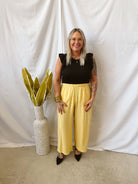 Another Love Sunflower Paris Pants-Final Sale-Pants-another love-The Silo Boutique, Women's Fashion Boutique Located in Warren and Grand Forks North Dakota