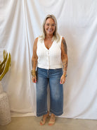 V Neck Cable Sleeveless Tank Top-Tank Tops-blu pepper-The Silo Boutique, Women's Fashion Boutique Located in Warren and Grand Forks North Dakota