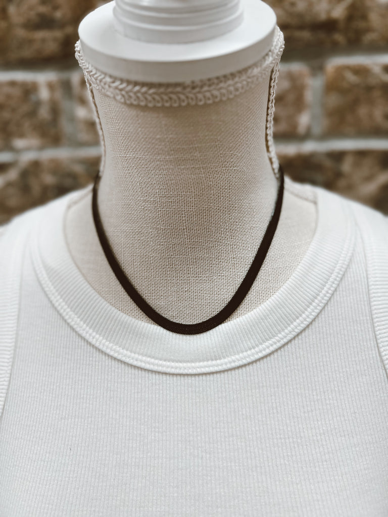 Kenze Black Herringbone Necklace-Necklaces-kennze-The Silo Boutique, Women's Fashion Boutique Located in Warren and Grand Forks North Dakota