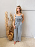 Washed Tencel Jumpsuit-Final Sale-Jumpsuits & Rompers-mystree-The Silo Boutique, Women's Fashion Boutique Located in Warren and Grand Forks North Dakota