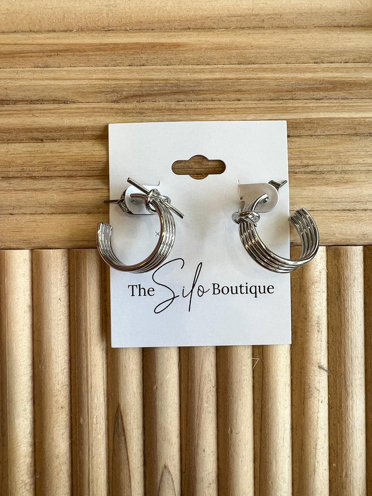Fine Line Mini Hoop Earrings-Earrings-Fame-The Silo Boutique, Women's Fashion Boutique Located in Warren and Grand Forks North Dakota