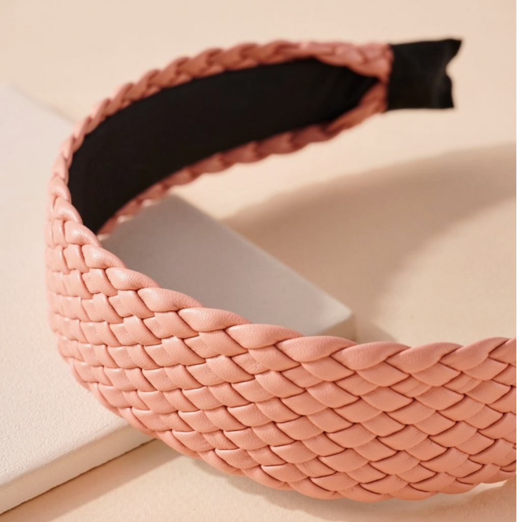 Ave Braided Leather Headband-Headbands-Fame-The Silo Boutique, Women's Fashion Boutique Located in Warren and Grand Forks North Dakota