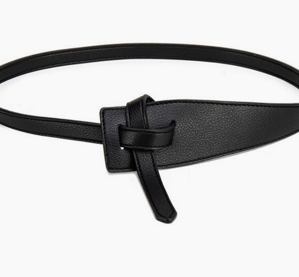 Ave Black Leather Tie Belt-Belts-Avenue Zoe-The Silo Boutique, Women's Fashion Boutique Located in Warren and Grand Forks North Dakota