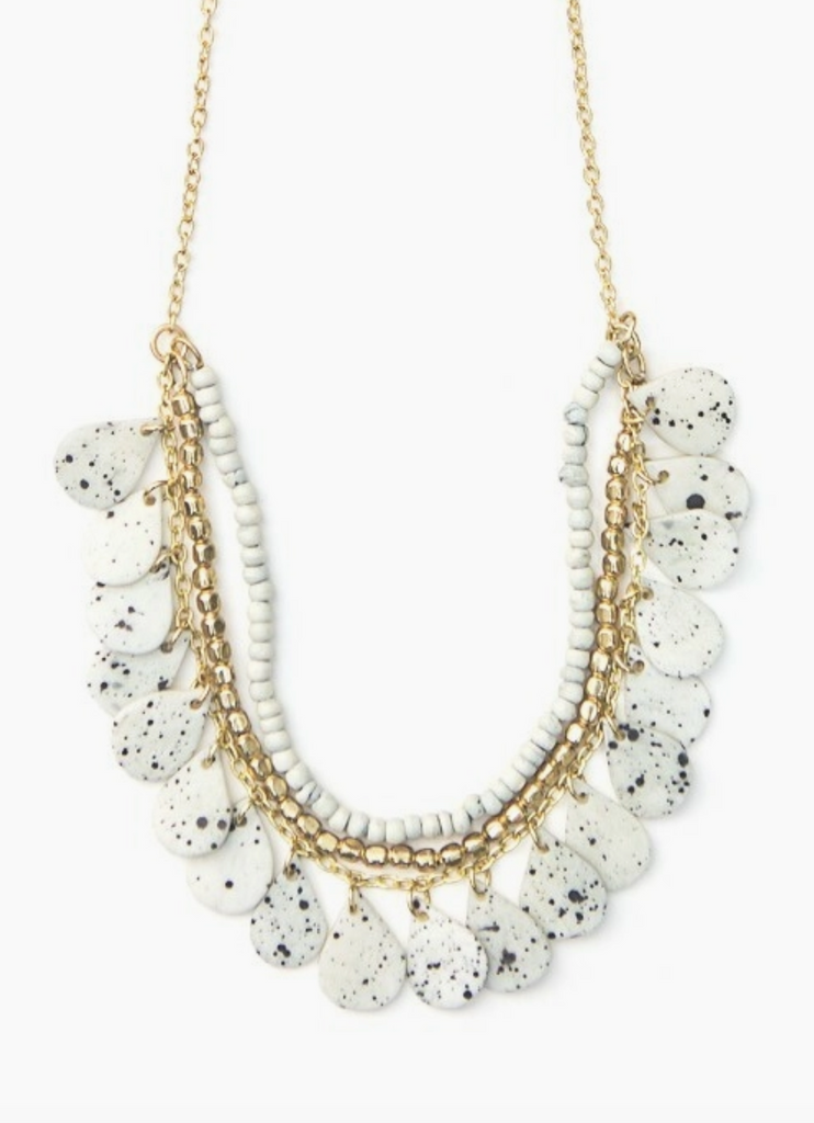 Speckled Bone Necklace-Necklaces-Fair Anita-The Silo Boutique, Women's Fashion Boutique Located in Warren and Grand Forks North Dakota