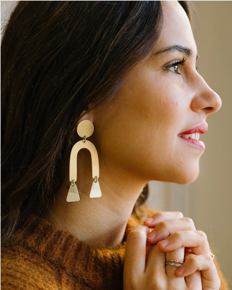 Rover Gold Arch Earrings-earrings-rover-The Silo Boutique, Women's Fashion Boutique Located in Warren and Grand Forks North Dakota