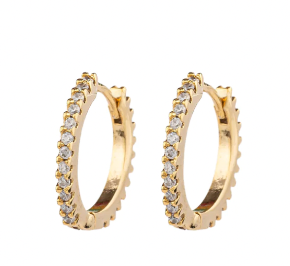 Full Pave Round Earrings-Earrings-locked and layered-The Silo Boutique, Women's Fashion Boutique Located in Warren and Grand Forks North Dakota