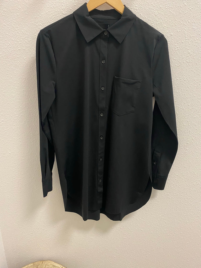 Schiffer Black Button Down by Lysse-Long Sleeves-lysse-The Silo Boutique, Women's Fashion Boutique Located in Warren and Grand Forks North Dakota