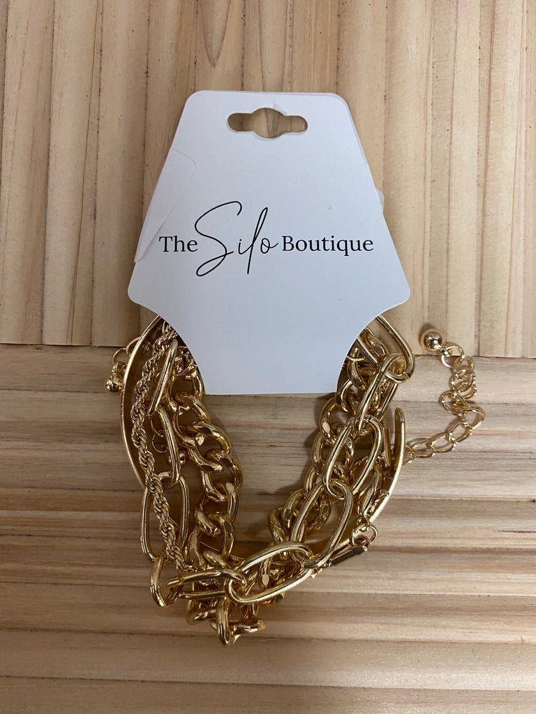 Pretty Gold Bracelets Set-Bracelets-pretty persuasions-The Silo Boutique, Women's Fashion Boutique Located in Warren and Grand Forks North Dakota