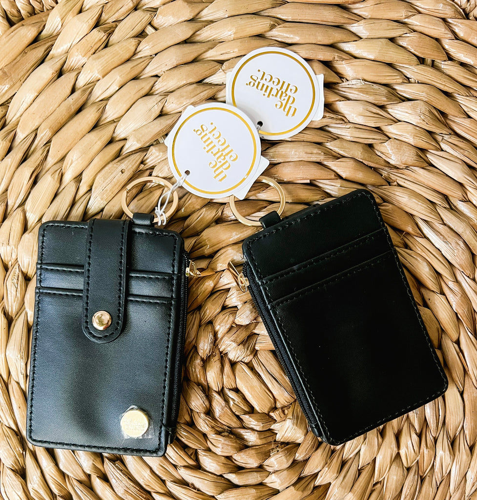 Keychain Card Wallet-Black-Wallets-darling-The Silo Boutique, Women's Fashion Boutique Located in Warren and Grand Forks North Dakota