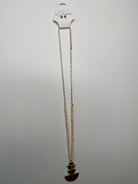 Beige Half Round GEO Necklace-Necklaces-Fame-The Silo Boutique, Women's Fashion Boutique Located in Warren and Grand Forks North Dakota