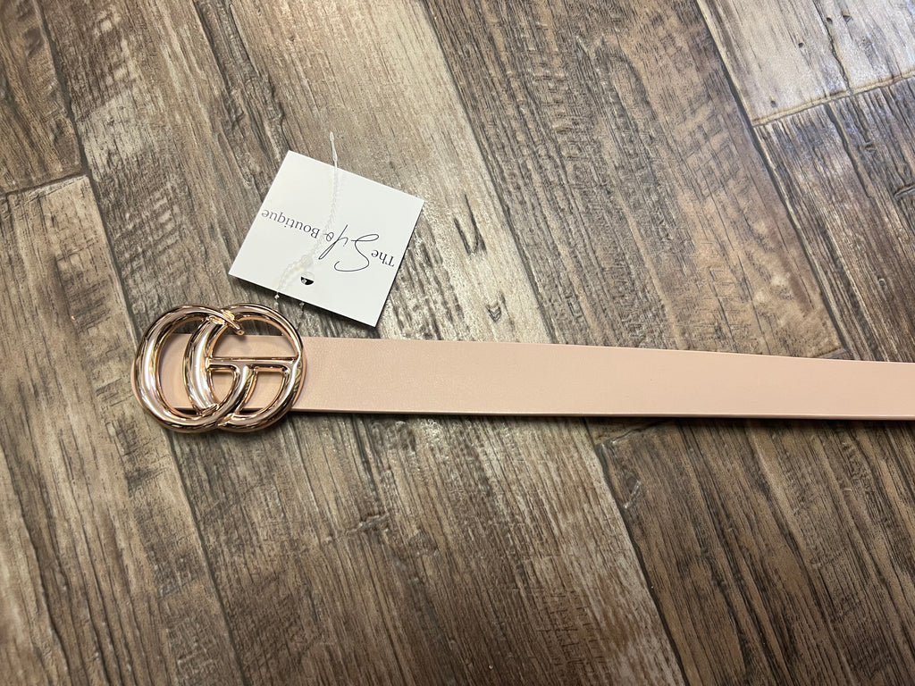 Gold and Tan GG Belt-Belts-illord-The Silo Boutique, Women's Fashion Boutique Located in Warren and Grand Forks North Dakota