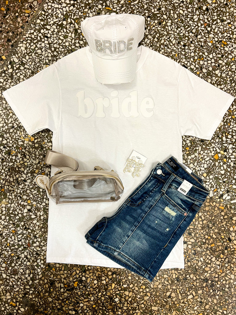 Bride White Puff Tee-Graphic Tees-Tees2urdoor-The Silo Boutique, Women's Fashion Boutique Located in Warren and Grand Forks North Dakota